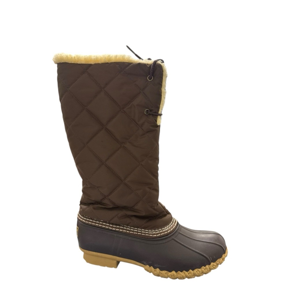 L.L.Bean 8" Tumbled Leather Shearling Lined Bean Boots in brown B-Grades Size 7